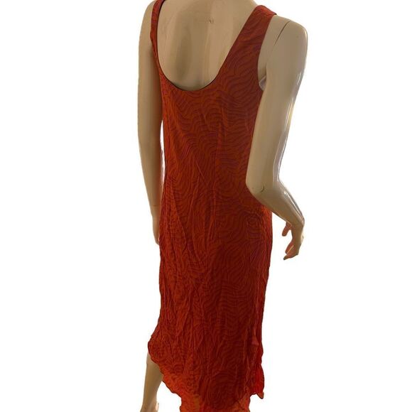 Vintage Pink and Orange Patterned High Neck Maxi Dress - Picture 4 of 16